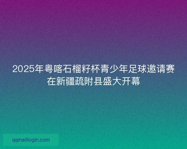 2025年粤喀石榴籽杯青少年足球邀请赛在新疆疏附县盛大开幕