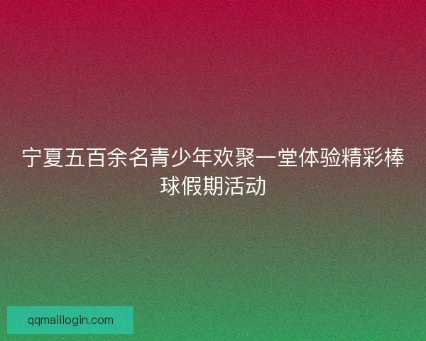 宁夏五百余名青少年欢聚一堂体验精彩棒球假期活动 宁夏五百余名青少年欢聚一堂体验精彩棒球假期活动